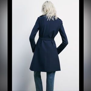 Patrizia Pepe Firenze Navy Belted Coat – Size 42 (Made in Italy)